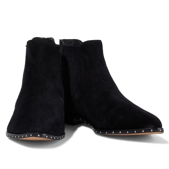 Rebecca Minkoff Madysin Black Suede Silver Studded Booties size 7 - Picture 3 of 13